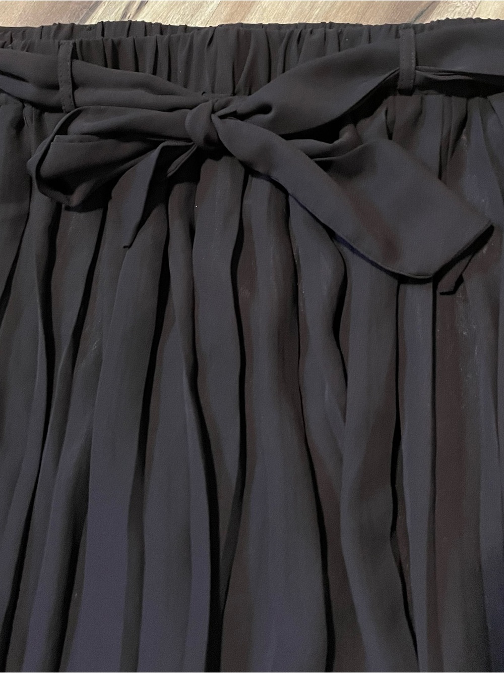 Joie Choc Brown Pleated Chiffon Midi Skirt, Self-Tie Belt, Flowy A-Line Sz L - Picture 3 of 7